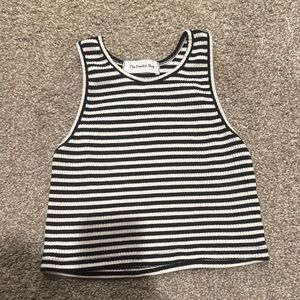 The Frankie Shop Kids Black and White Striped Tank Top